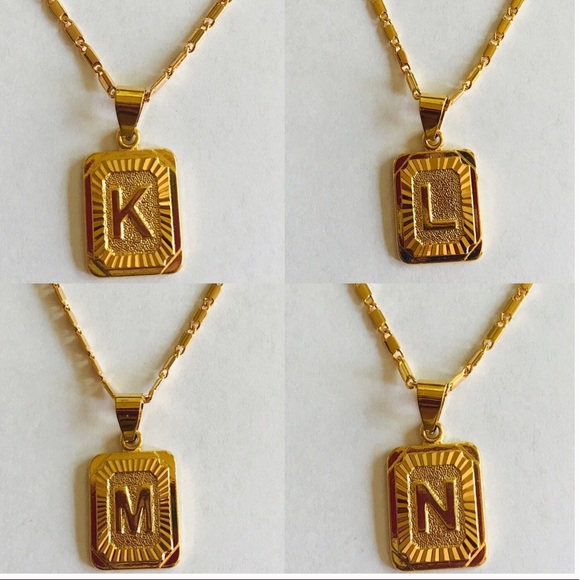 Jewelry - new gold filled unisex initial necklace w. Pendant